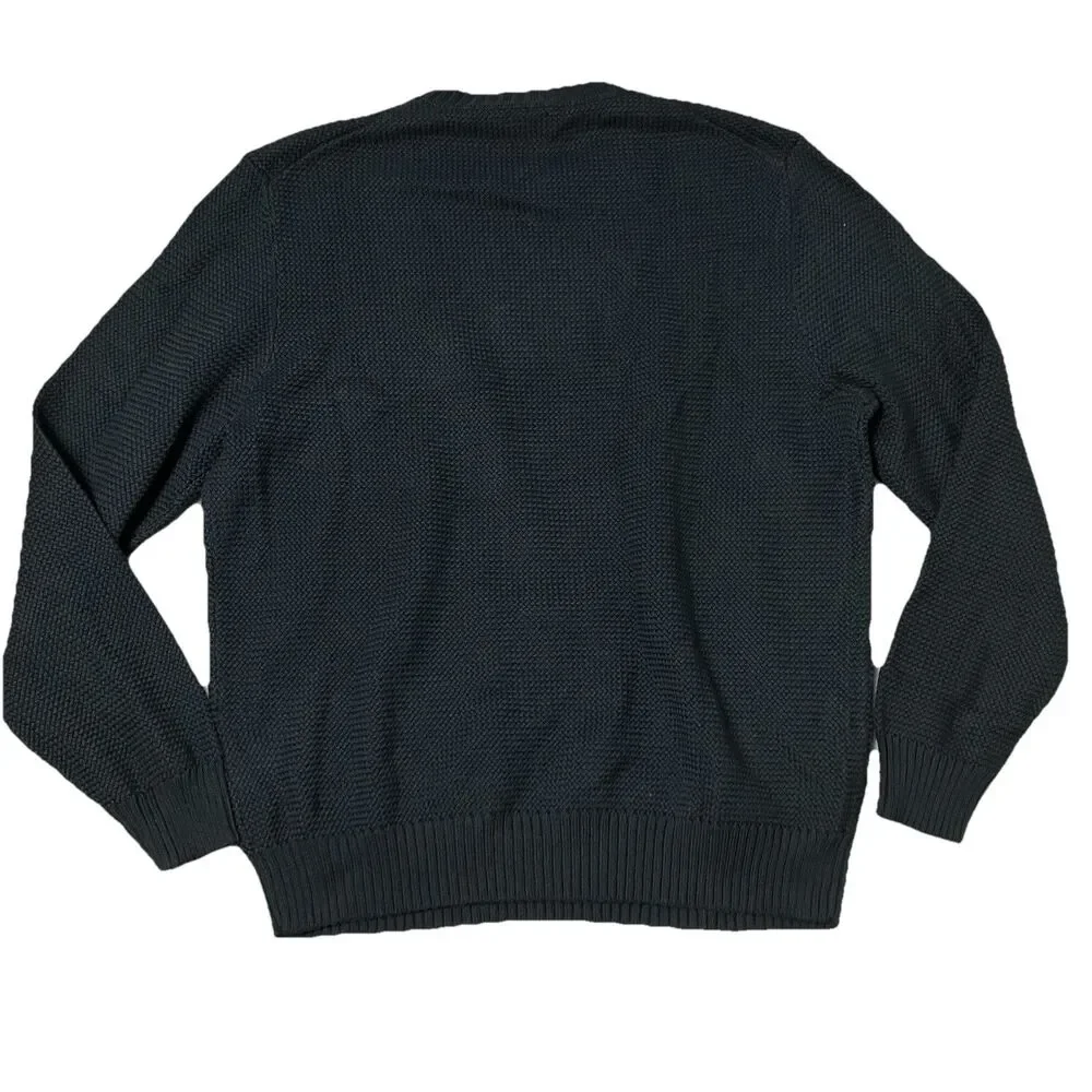 J Crew‎ Mens XXL Black Premium Basket-stitch Cotton Crewneck Sweater - Picture 11 of 11